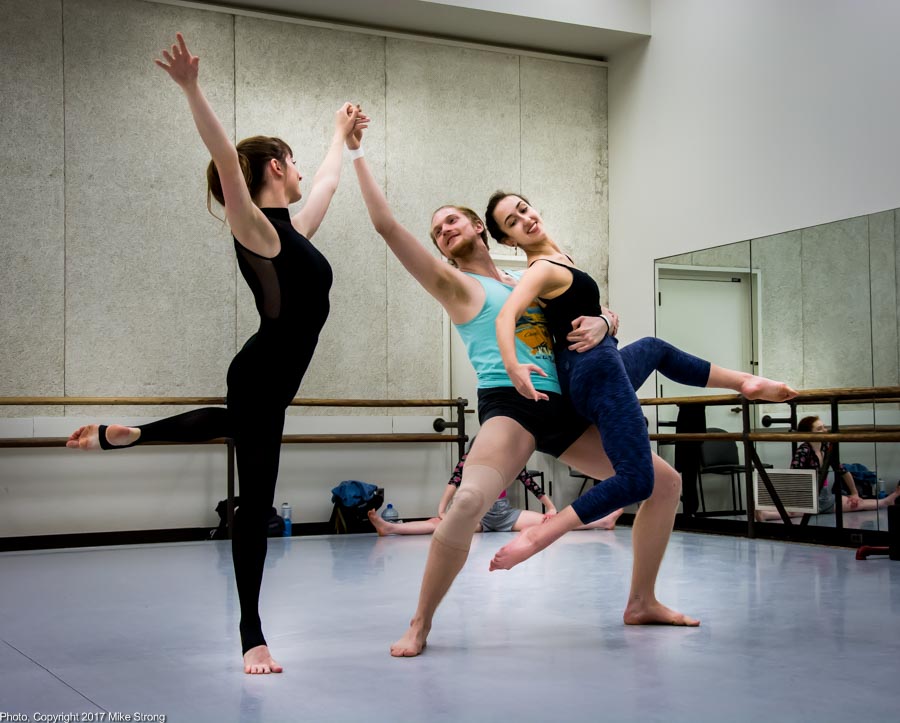 Photo by Mike Strong (KCDance.com) - Bach'd - Maria Halll, Trey Johnson, Hannah Wagner in studio
