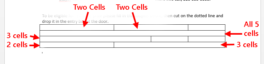 merge cells